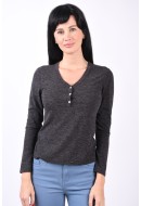 Bluza Dama Only Onlsony Placket Dark Grey Melange